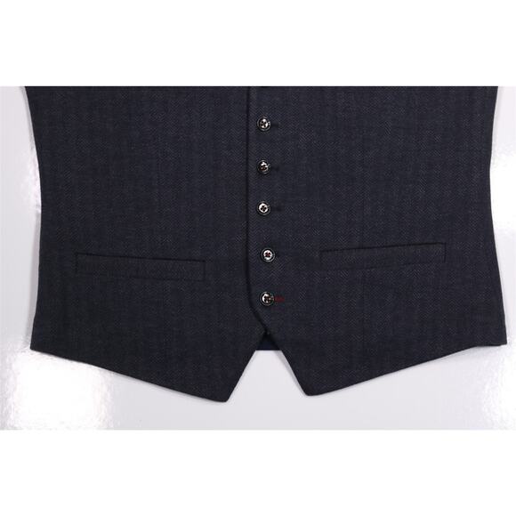 Ted Baker Gray Herringbone Vest Gilet 4/XL - Picture 3 of 7